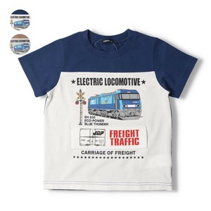 JR貨物電車仕掛け半袖Tシャツ F30889　ブルーサンダー レッドサンダー コンテナ JRコラボ