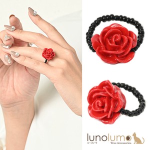 Ring Red Flower Rings Ladies'
