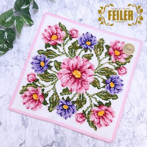 毛巾手帕 粉色 花卉图案 30cm