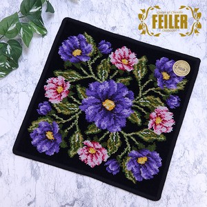 Towel Handkerchief Floral Pattern black 30cm Limited Edition