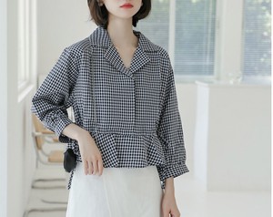 Button Shirt/Blouse Check Ladies' NEW