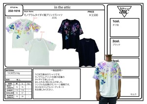 モノグラムタイダイ風プリントTシャツ