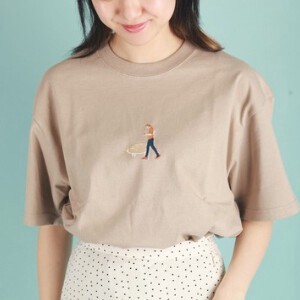 【特価提案】【FINCK'S】USコットン　ルーズサイズ ワンポイント刺繍半袖Tシャツ