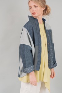 Button Shirt/Blouse Patchwork Autumn/Winter 2023