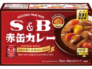 S＆B 赤缶カレーパウダールウ 中辛 152g x6　【カレー】