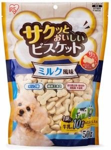 【アイリスオーヤマ　ペット用品・ペットフード　】　サクッとおいしいビスケット　ミルク風味500g