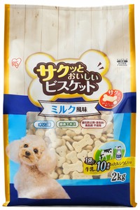 【アイリスオーヤマ　ペット用品・ペットフード　】　サクッとおいしいビスケット　ミルク風味2kg