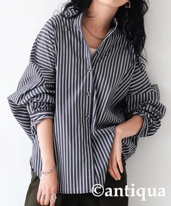 Antiqua Button Shirt/Blouse Dolman Sleeve Stripe Ladies'