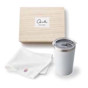 Imabari Towel Cup/Tumbler White with Built in Bra
