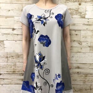 Tunic Ruffle Floral Pattern A-Line Rhinestone One-piece Dress Popular Seller