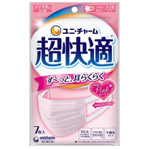 ユニ・チャーム 超快適マスク プリーツタイプ ピンク 小さめサイズ 7枚