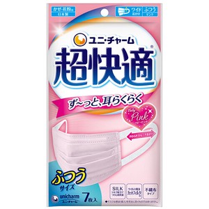 ユニ・チャーム 超快適マスク プリーツタイプ ピンク ふつうサイズ 7枚