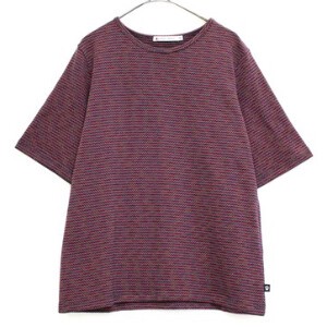 T-shirt Pullover Crew Neck Border Short-Sleeve Made in Japan