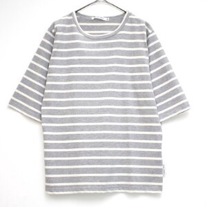 T-shirt Pullover Crew Neck Border Made in Japan