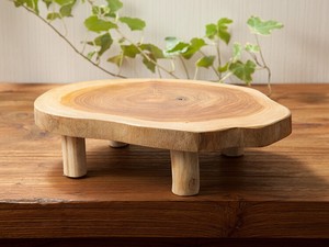 午餐盘 高脚 木制 托盘 自然 20cm
