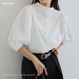 Button Shirt/Blouse Front/Rear 2-way Puff Sleeve