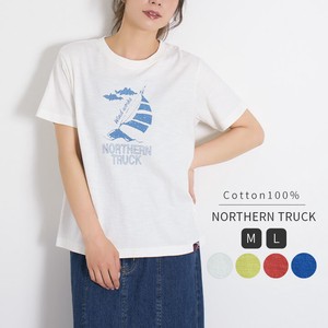 T-shirt T-Shirt Printed Ladies' NORTHERN TRUCK Short-Sleeve Cut-and-sew