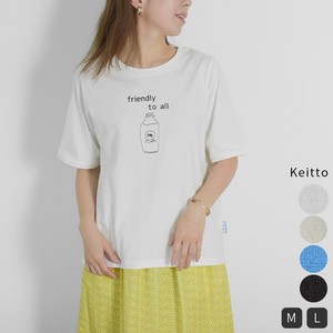 Keitto ケイット Tシャツ 半袖 カットソー レディース ロゴTシャツ 刺繍 ロゴ np-kdcz3373