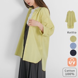 Keitto シャツ チュニック レディース UVカット ブラウス 七分袖 ロングシャツ シアー素材 np-kdmd3336