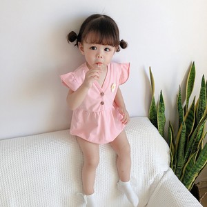 Baby Dress/Romper Buttons Rompers Kids Short-Sleeve