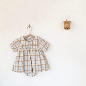 Baby Dress/Romper Check Rompers Natural One-piece Dress Kids