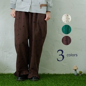 Full-Length Pant Hem switching Bottoms Music Music Note Spring Embroidered