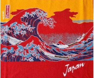 FJK 日本のTシャツ お土産 Tシャツ 波富士 赤 LLサイズ T-021R-LL