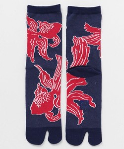 【日本製】【カヤ】足袋型くつ下23〜25cm 赤金魚 ○3D展 足袋靴下