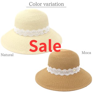 【セール　sale　特価 アウトレット】つば広帽子 | つば広ハット | 麦わら帽子 | 　レース　リボン | UV