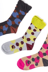 Crew Socks Colorful Dot Jacquard Socks Autumn/Winter 2023 Made in Japan