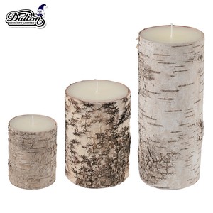 ■X'mas■　Birch wood log candle