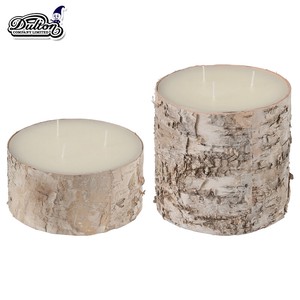 ■X'mas■　Birch wood stump candle