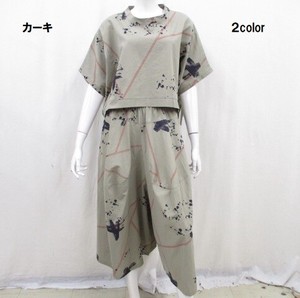 【2023夏物新商品】綿手描きデザインパンツスーツ