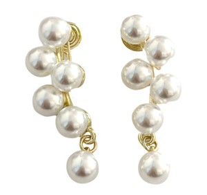 Pierced Earrings Resin Post Pearl Design Earrings Long