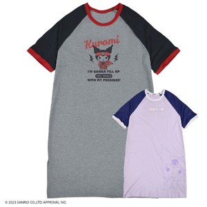 T-shirt T-Shirt Raglan Sanrio Characters Tops Printed KUROMI Short-Sleeve