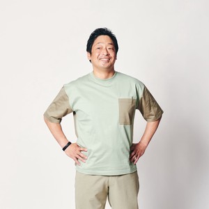 【日本製 ゆったりサイズ】パネル配色Tシャツ[23114]