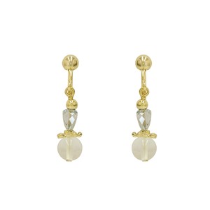 Clip-On Earrings Gold Post Clear
