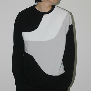 梨地ウエーブ切替T（長袖Tシャツ）【2023年秋冬物新作商品】