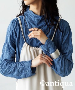 Antiqua T-shirt Long Sleeves Tops Shirring Ladies' Cut-and-sew Popular Seller