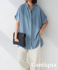 Antiqua Button Shirt/Blouse Pullover Tops New color Ladies' Short-Sleeve