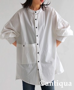 Antiqua Button Shirt/Blouse Design Pocket Tops Ladies' Popular Seller