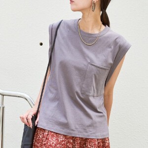 T-shirt Organic Sleeveless Cotton Cut-and-sew