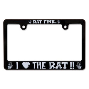 【for 126cc UP】Rat Fink モーターサイクル ライセンス フレーム アイ ラブ ザ ラット [RAF206IL]