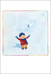 ポストカード イラスト 山田和明「紙ひこうき(全体)」105×150mm 2023新作