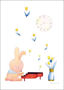 ポストカード イラスト 山田和明「空に憧れて」105×150mm うさぎ 動物 2023新作