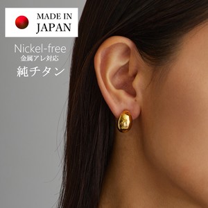 Clip-On Earrings Gold Post Earrings Jewelry Made in Japan