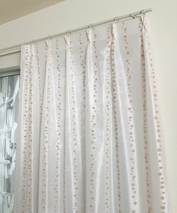 Lace Curtain Pink 1-pcs pack 200cm Made in Japan