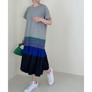 Casual Dress Color Palette T-Shirt One-piece Dress Tiered