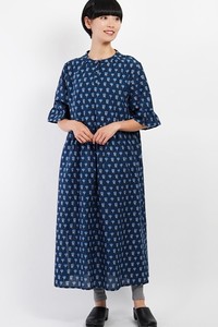 Casual Dress Small Ruffle Sleeve Hana Komon One-piece Dress