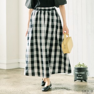Skirt Long Voluminous Skirts Checkered